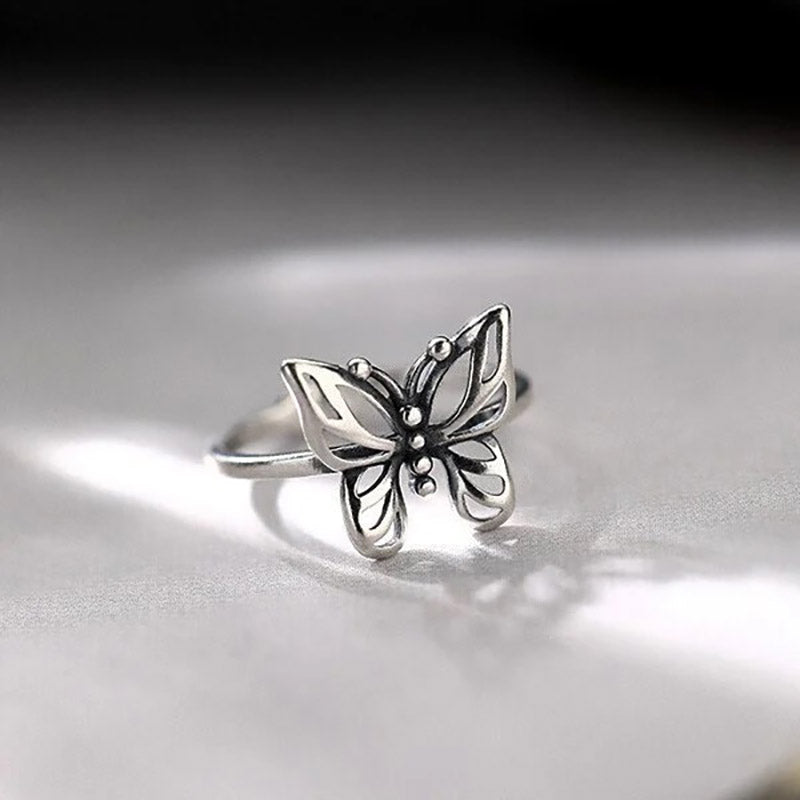 'Sterling Silver Vintage Butterfly Ring'