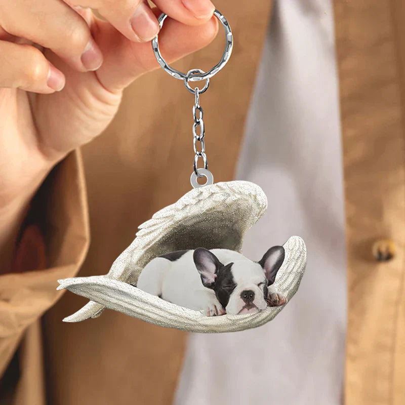 Sleeping Angel Acrylic Keychain French Bulldog2