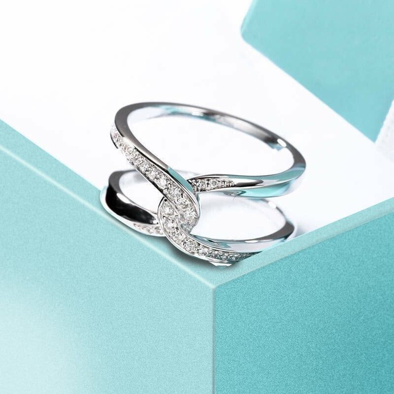 'Special Bond Rectangle Interlocking Ring - 'Mother & Daughter '' Forever Linked Together