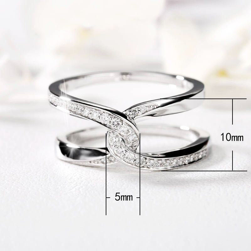 'Special Bond Rectangle Interlocking Ring - 'Mother & Daughter '' Forever Linked Together