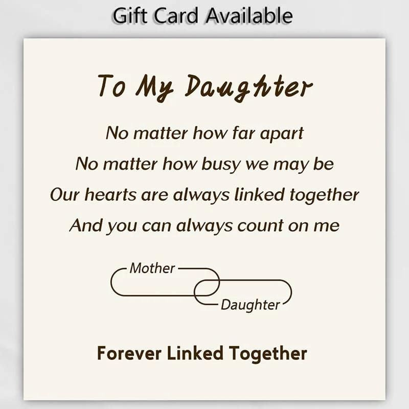 'Special Bond Rectangle Interlocking Ring - 'Mother & Daughter '' Forever Linked Together