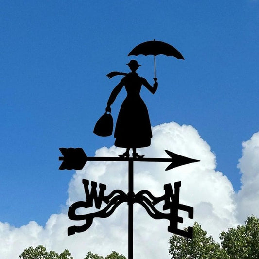 Woman with Umbrella Stainless Steel Weathervane MW080