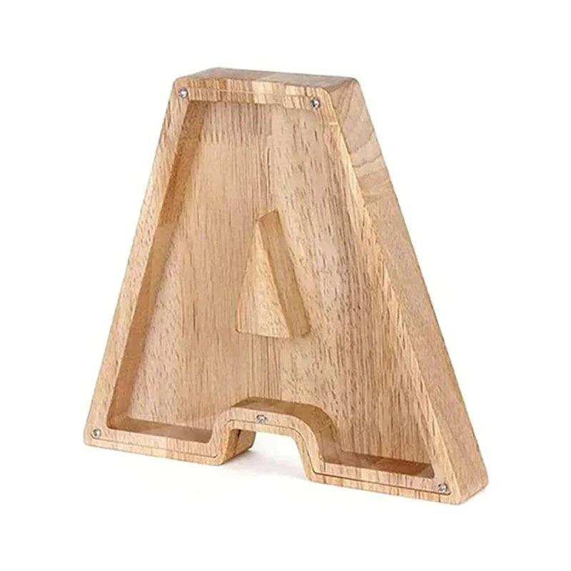 Wooden Letter Piggy Bank - Unique Gift For Your Child