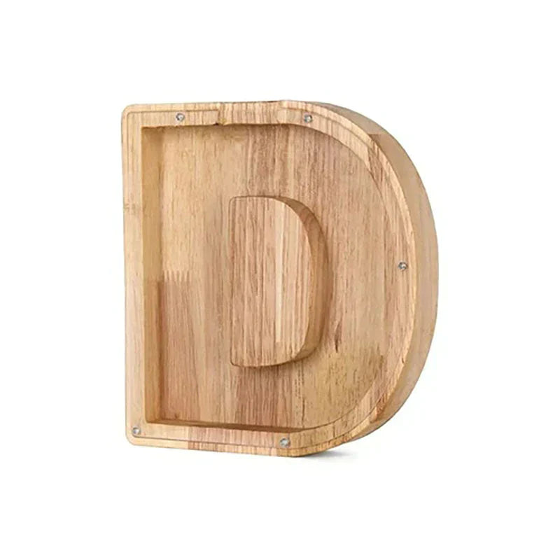 Wooden Letter Piggy Bank - Unique Gift For Your Child