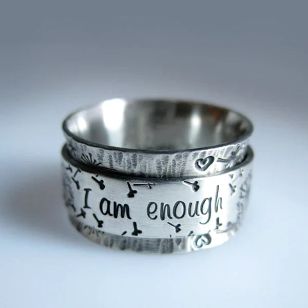 Silver Dandelion Spinner Ring? - ''I'm enough exactly as I am''?