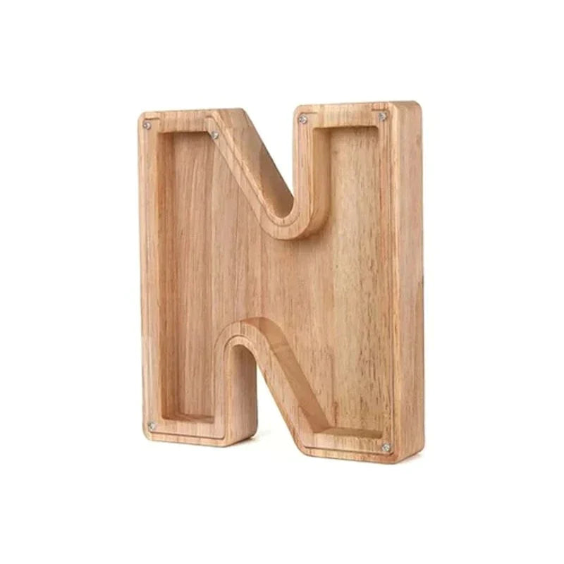 Wooden Letter Piggy Bank - Unique Gift For Your Child