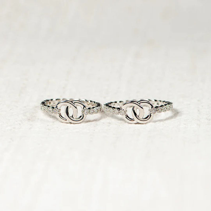 Part Of Each Other Matching Pave Interlocking Ring