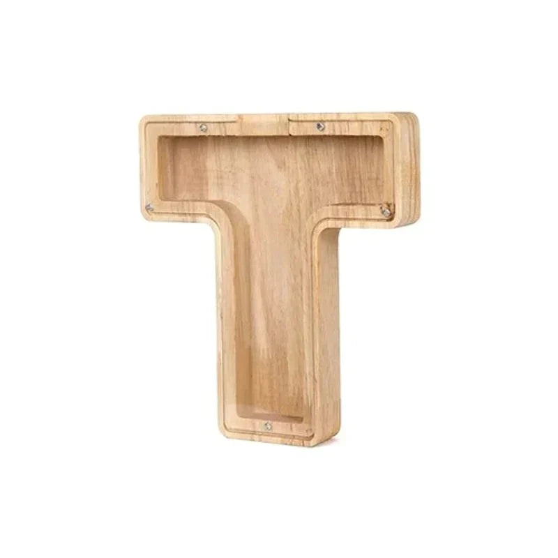 Wooden Letter Piggy Bank - Unique Gift For Your Child