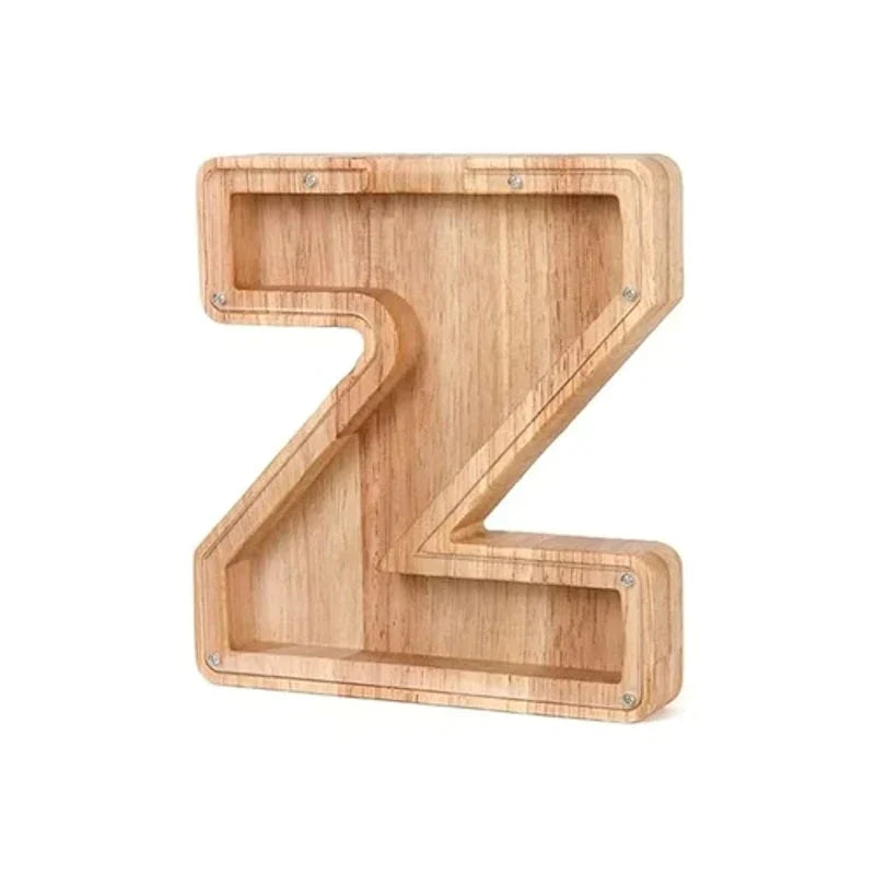 Wooden Letter Piggy Bank - Unique Gift For Your Child