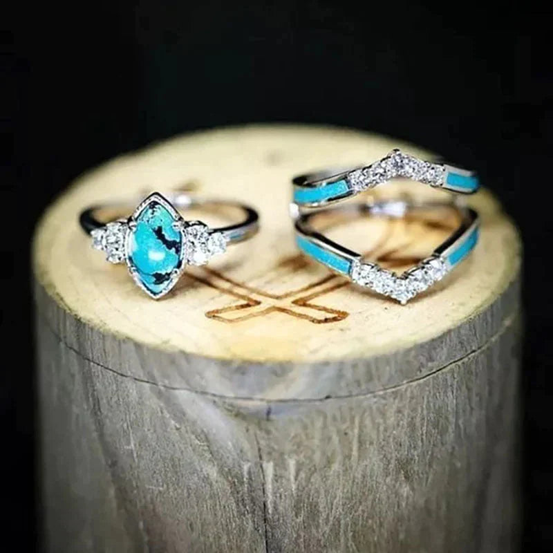 Turquoise Creative 3 Piece Ring