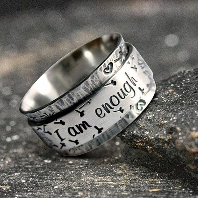 Silver Dandelion Spinner Ring? - ''I'm enough exactly as I am''?