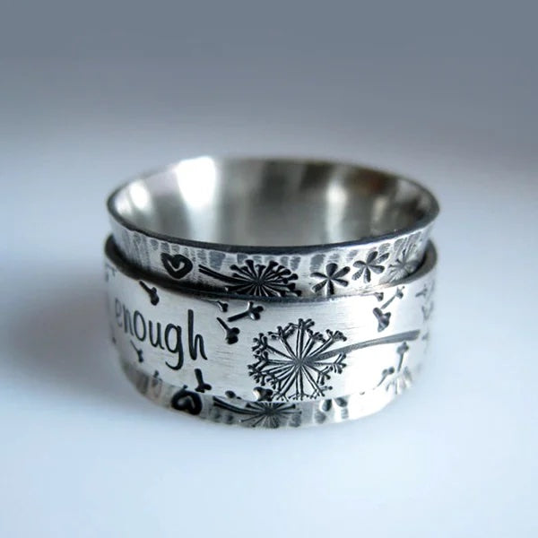 Silver Dandelion Spinner Ring? - ''I'm enough exactly as I am''?