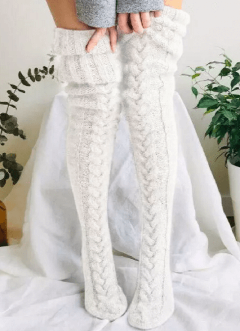 Warm Over Knee Extra Long Knitted Socks