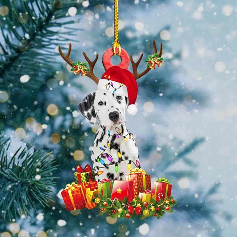 Christmas Pet Dog Wooden Pendant