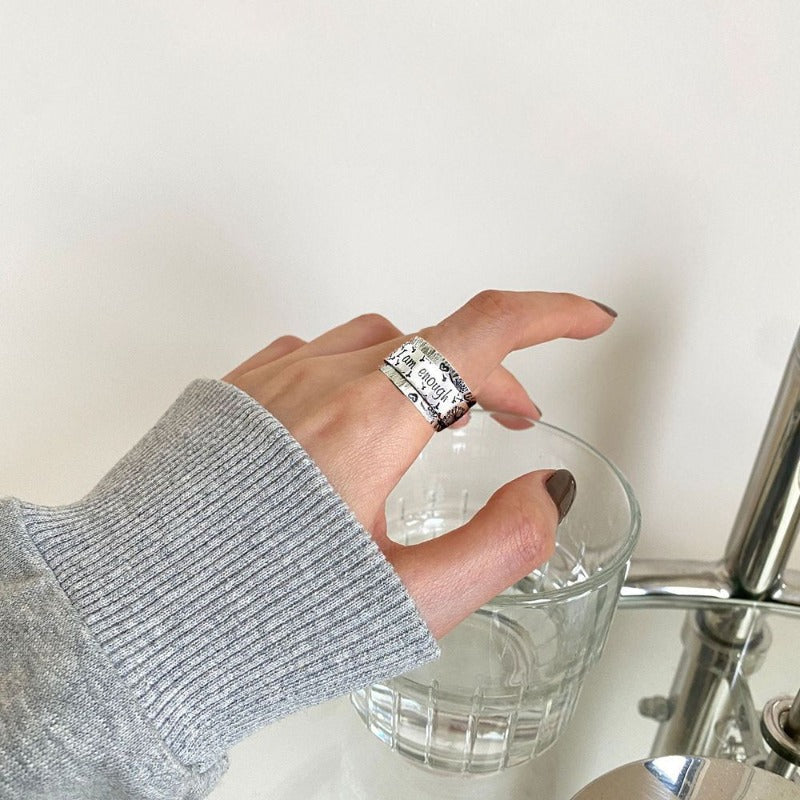 Silver Dandelion Spinner Ring? - ''I'm enough exactly as I am''?