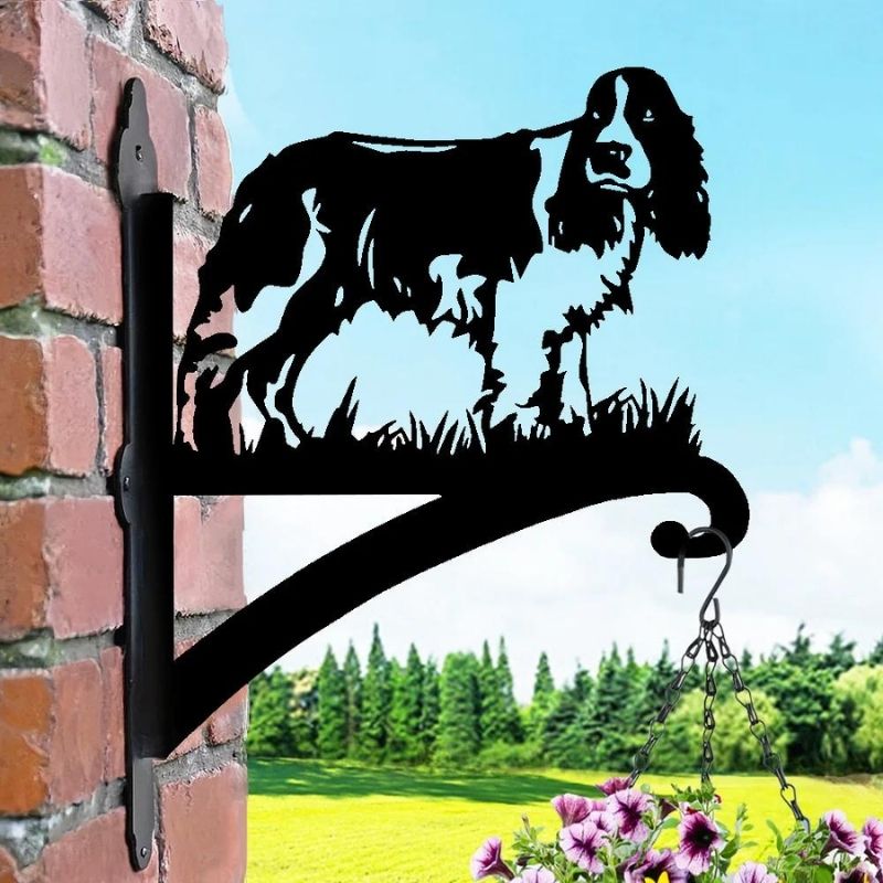 English Springer Spaniel Dog Metal Hanging Bracket Plant Stand PS037