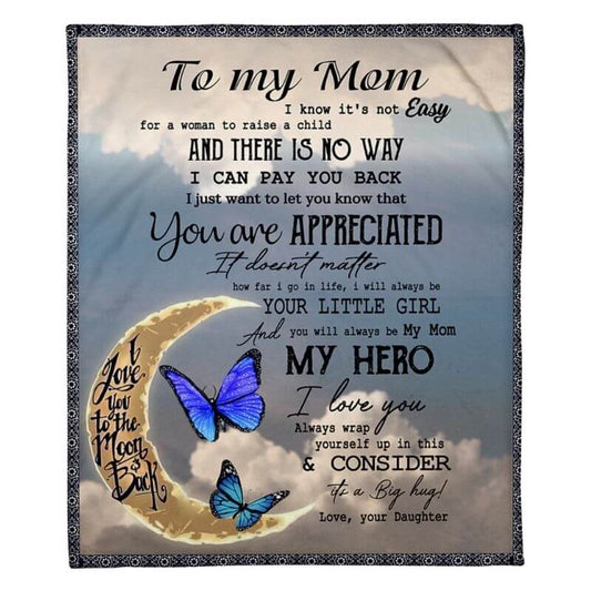 To My Mom - From Daughter - Butterfly A314 - Premium Blanket