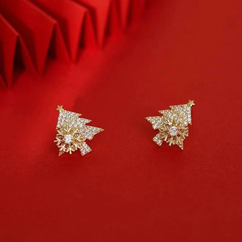 Rotatable Christmas Tree Earrings