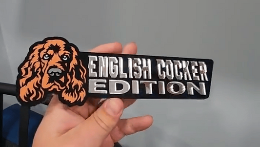 English Cocker Car Badge Laser Cutting Car Emblem CE112