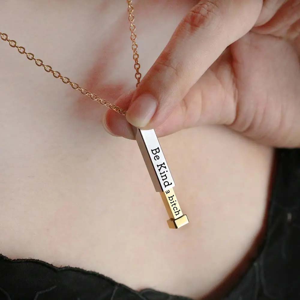 Be Kind...Of A Bi'ch - Hidden Message Necklace