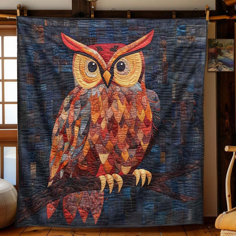 Vibrant Red Owl Blanket - H226 - Premium Blanket