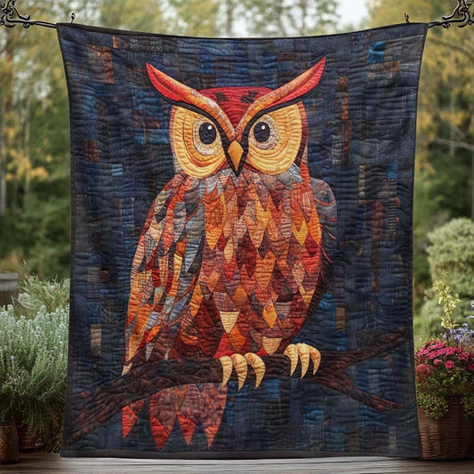 Vibrant Red Owl Blanket - H226 - Premium Blanket