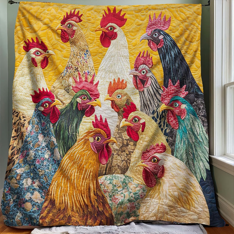 Radiant Roosters Blanket - H257 - Premium Blanket