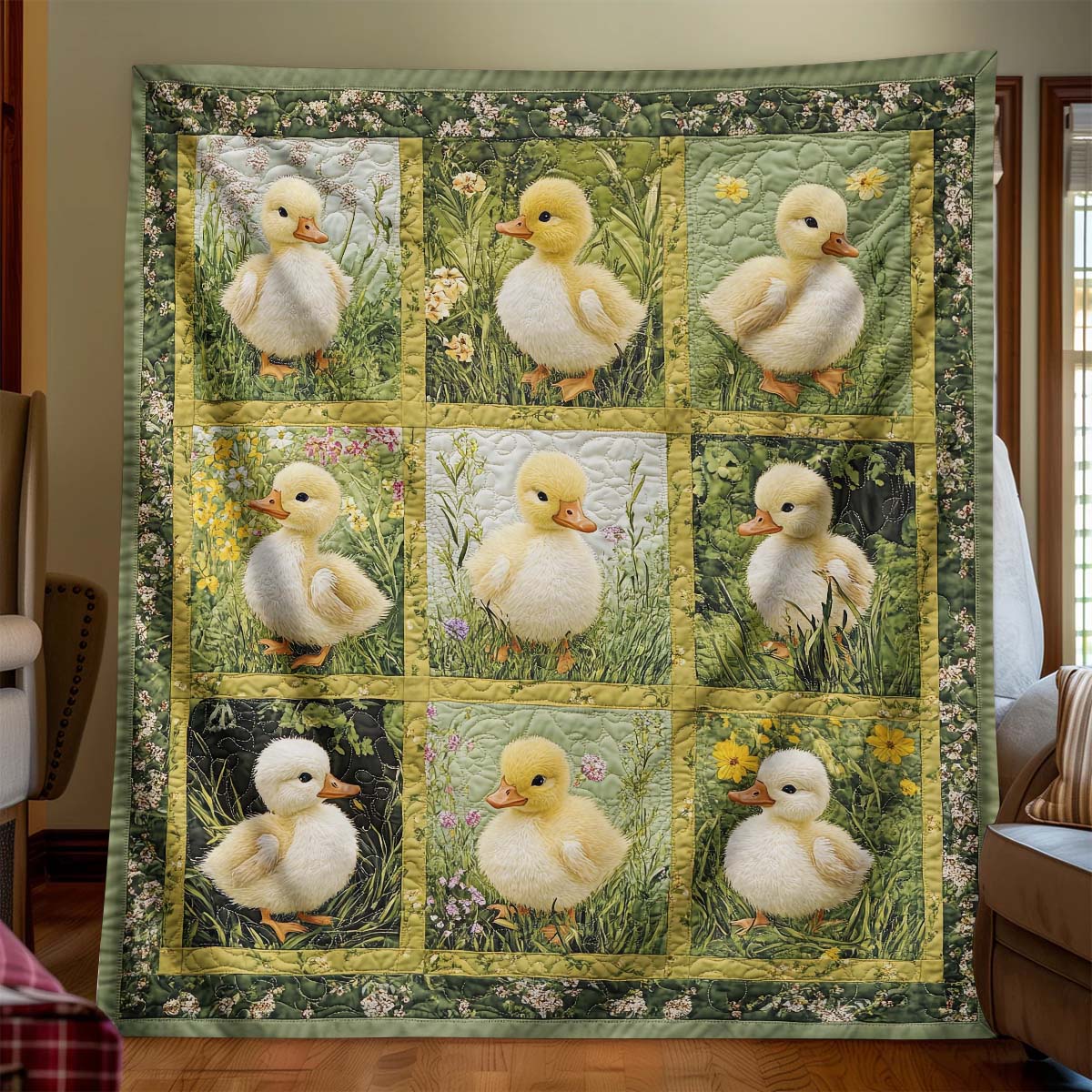 Springtime Duckling Delight Blanket - H303 - Premium Blanket