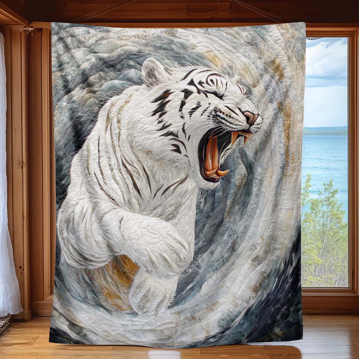 Savage Roar White Tiger Blanket - H310 - Premium Blanket