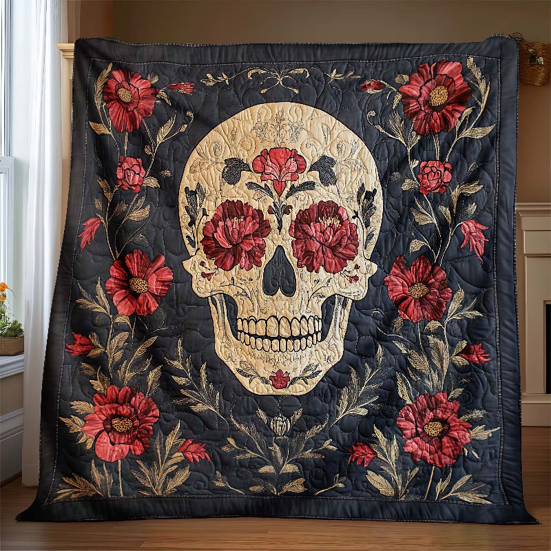 Eternal Bloom Skull Blanket - H339 - Premium Blanket