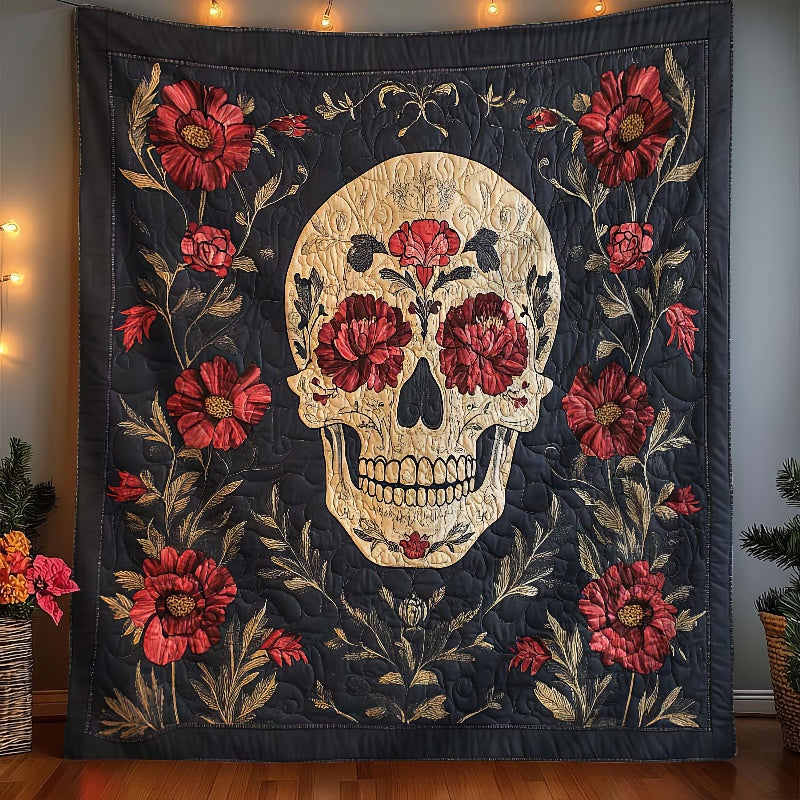 Eternal Bloom Skull Blanket - H339 - Premium Blanket