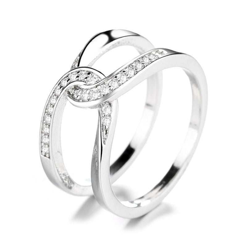 'Special Bond Rectangle Interlocking Ring - 'Mother & Daughter '' Forever Linked Together