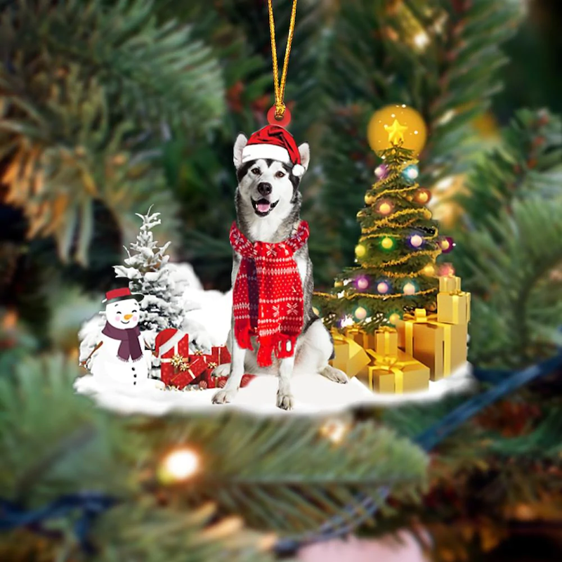 Alaskan Malamute Christmas Ornament SM099